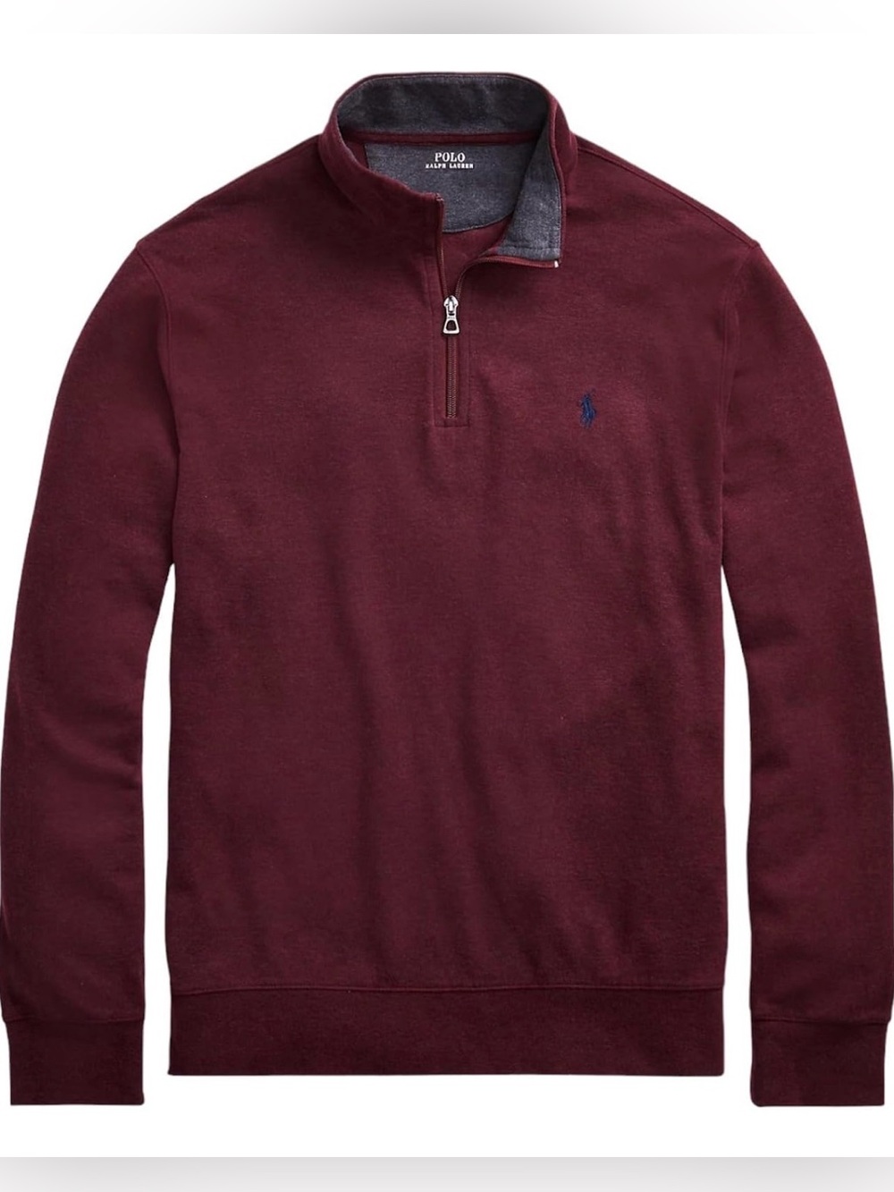 Polo Ralph Lauren Luxury Jersey Quarter Zip Pullover Mens Large Wine